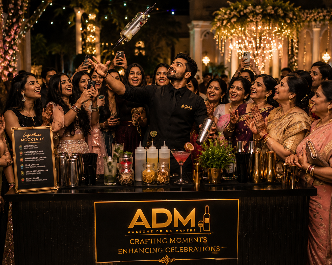 Grand Wedding Bar Setup